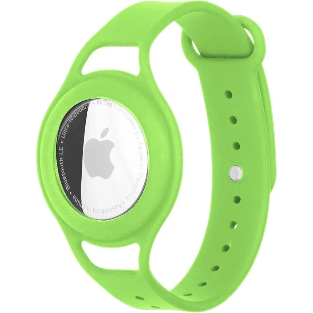 Kids Wristband Tracker Strap for Apple AirTag Case-Mate – Lime Green – NEW